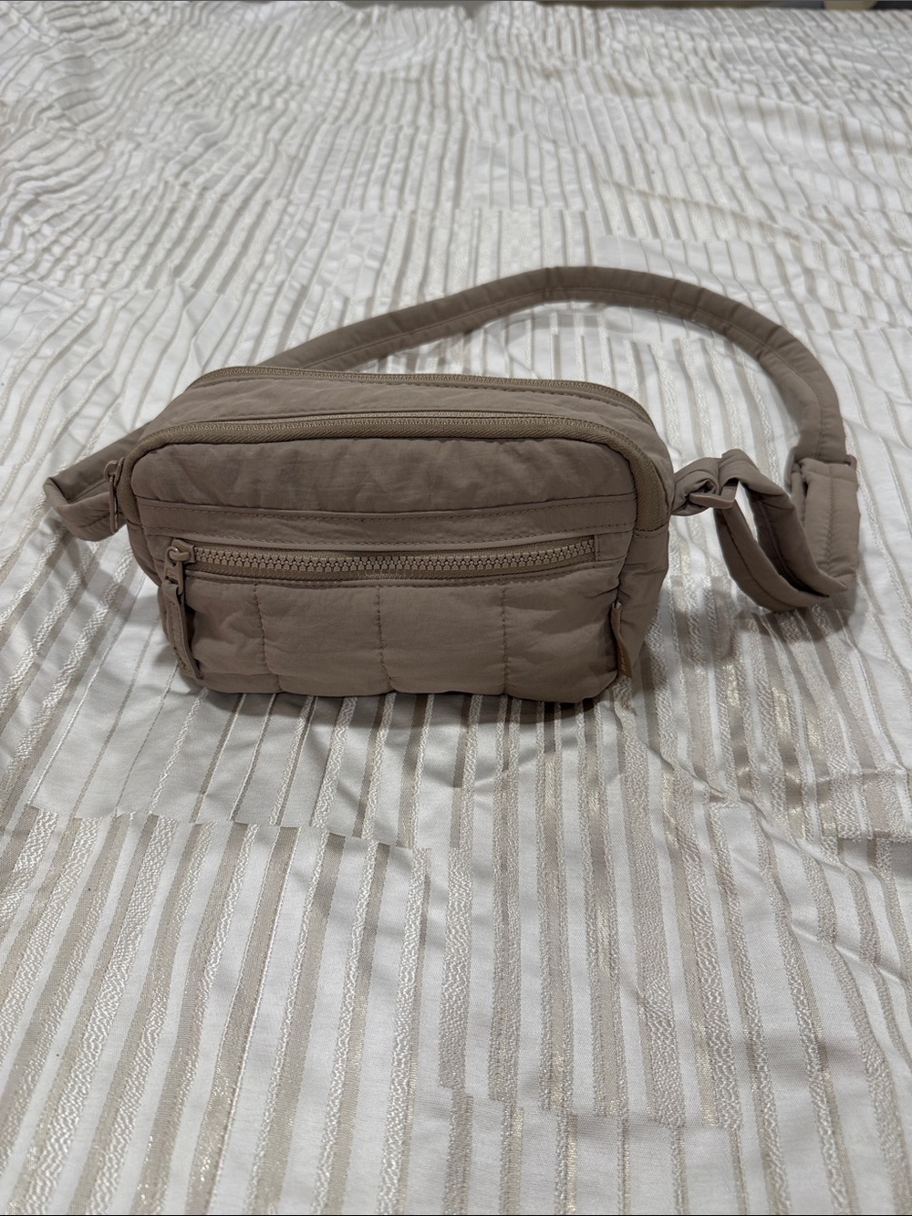 Quilted Crossbody Bag in Taupe for Women